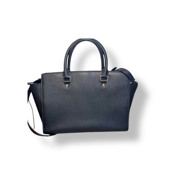 Michael Kors Saffiano Black Leather Selma Top Handle Bag, Crossbody - Picture 4 of 10